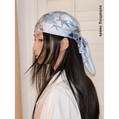 郑佰万闪烁蓝调原创设计星星丝巾