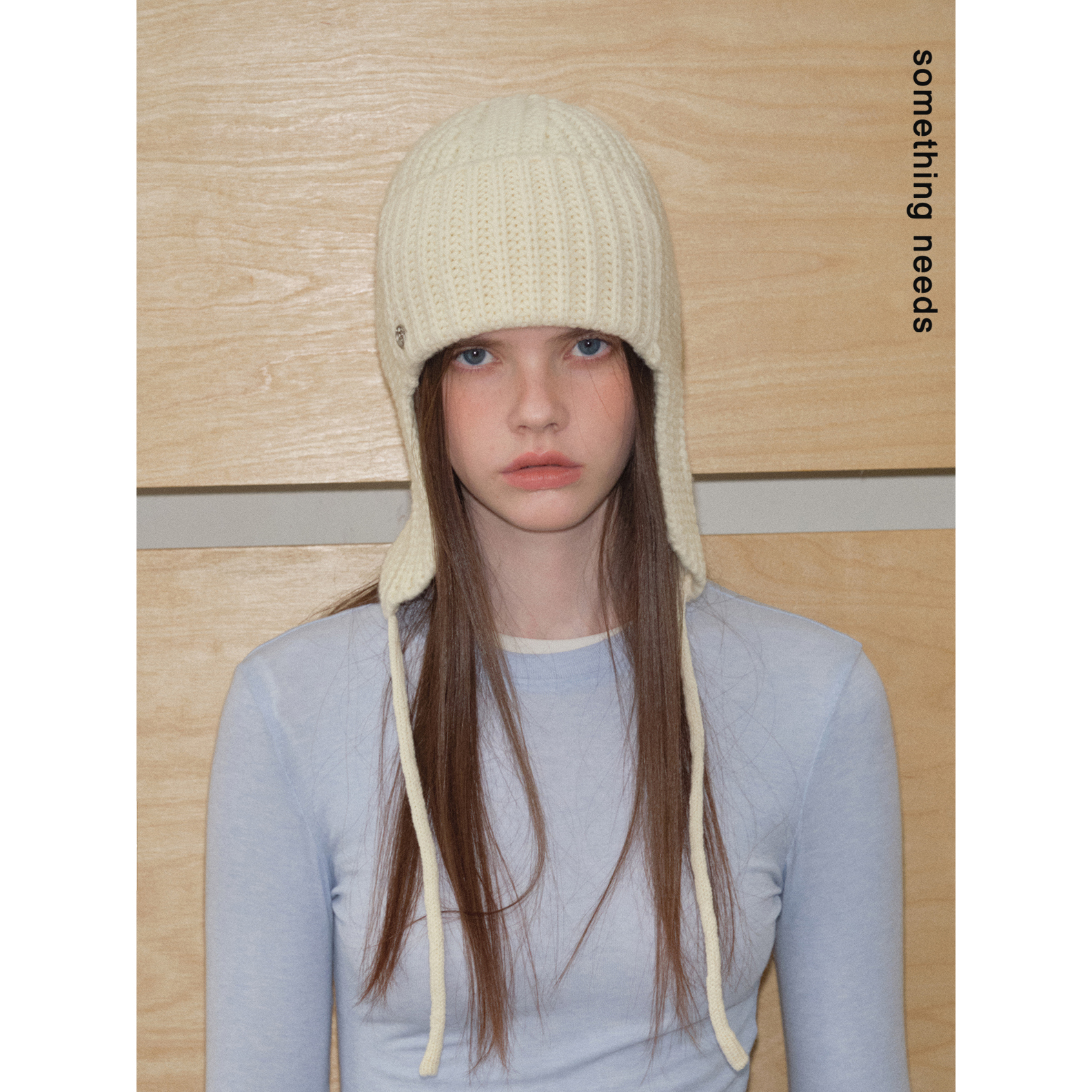 100%羊毛针织保暖护耳毛线帽