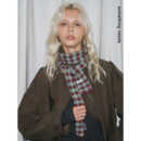 郑佰万 感撞色格纹小围巾2025秋冬百搭吸睛保暖围脖女潮 前卫时尚