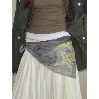 迷彩纹头巾时髦丝巾酷感出片方巾