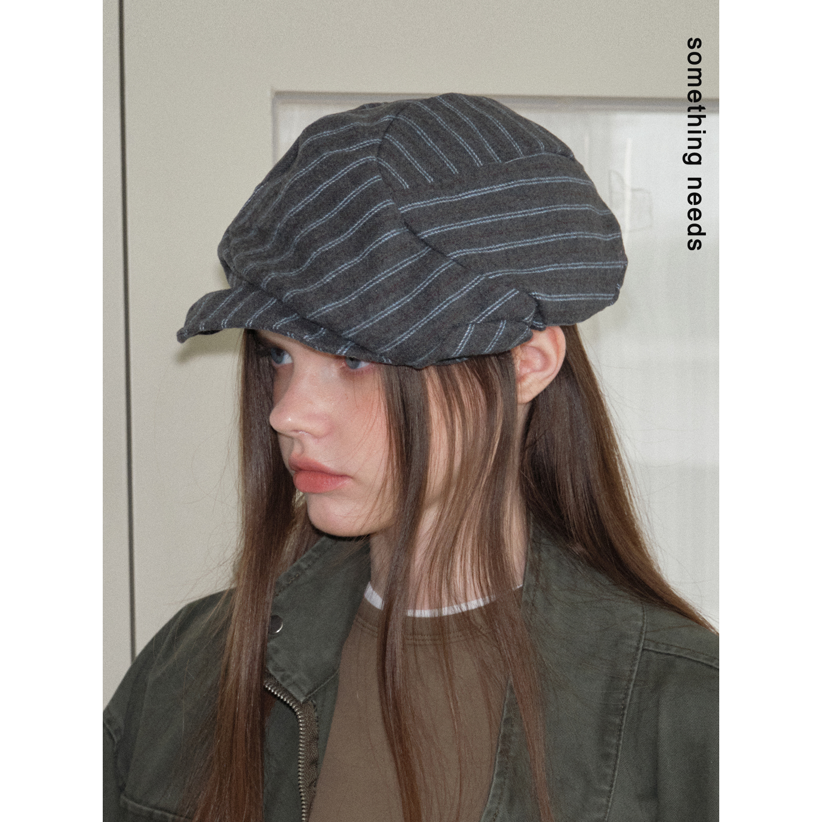 时髦女作家文艺复古条纹贝雷帽