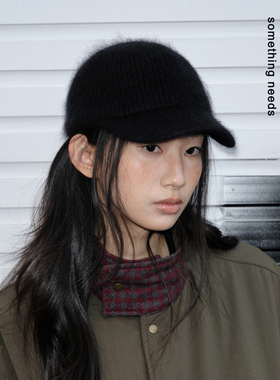 郑佰万 爱帽分享！时髦兔毛针织鸭舌帽冬季素颜神器百搭棒球帽女