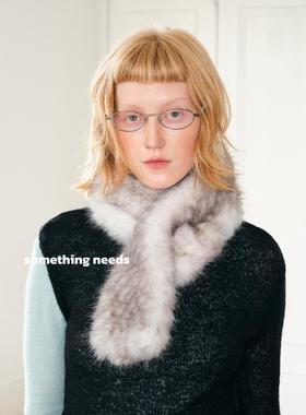 郑佰万 时髦辣妹2025新款毛绒保暖围脖出片ins百搭斑纹围巾潮个性