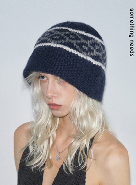 郑佰万 费尔岛风秋冬针织渔夫帽女2025新款时尚保暖盆帽大头围潮