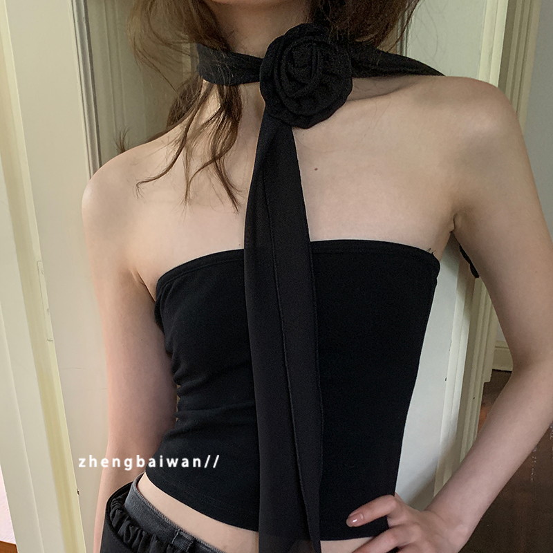 玫瑰花蕾丝丝巾女百搭夏季