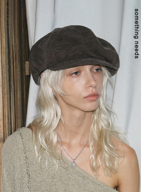 郑佰万 极简风基础百搭贝雷帽女25秋冬复古纯色显脸小画家帽潮