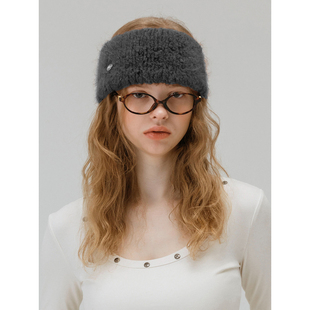 郑佰万 高级感兔毛针织束发带女秋冬运动宽边保暖弹力发箍显脸小