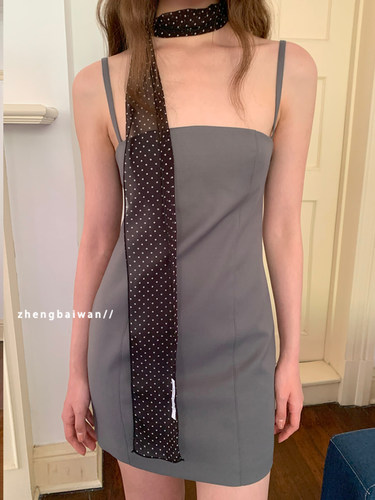 韩国时髦复古单层纯欲风长条丝巾