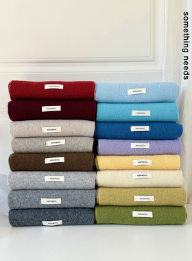 郑佰万 多色选择~100%羊毛纯色百搭针织围脖女冬季保暖时尚围巾潮