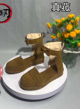 鬼灭之刃 真菰cosplay鞋少女萝莉动漫漫展游戏演出鞋定制中空单鞋