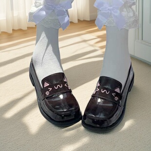 《宝藏喵喵》正统jk制服鞋子圆方头中跟校供小皮鞋学院风单鞋