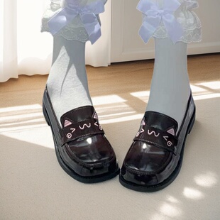 《宝藏喵喵》正统jk制服鞋子圆方头中跟校供小皮鞋学院风单鞋