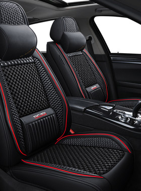 2015款北京现代索纳塔八索九索9索8亚麻汽车坐垫四季通用全包座套