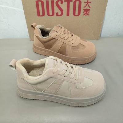 大东加绒女鞋2025冬季新款加绒保暖鞋女士百搭软底运动休闲鞋1637