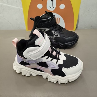 大东加绒儿童鞋2025冬季新款时尚休闲鞋舒适轻便男女童运动鞋1001