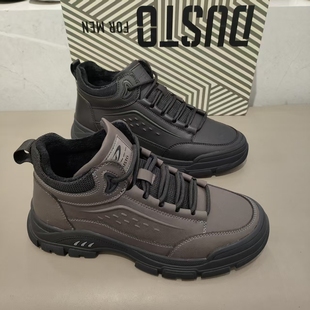 大东加绒男鞋2025年冬季新款时尚简约舒适保暖男士户外棉鞋6071