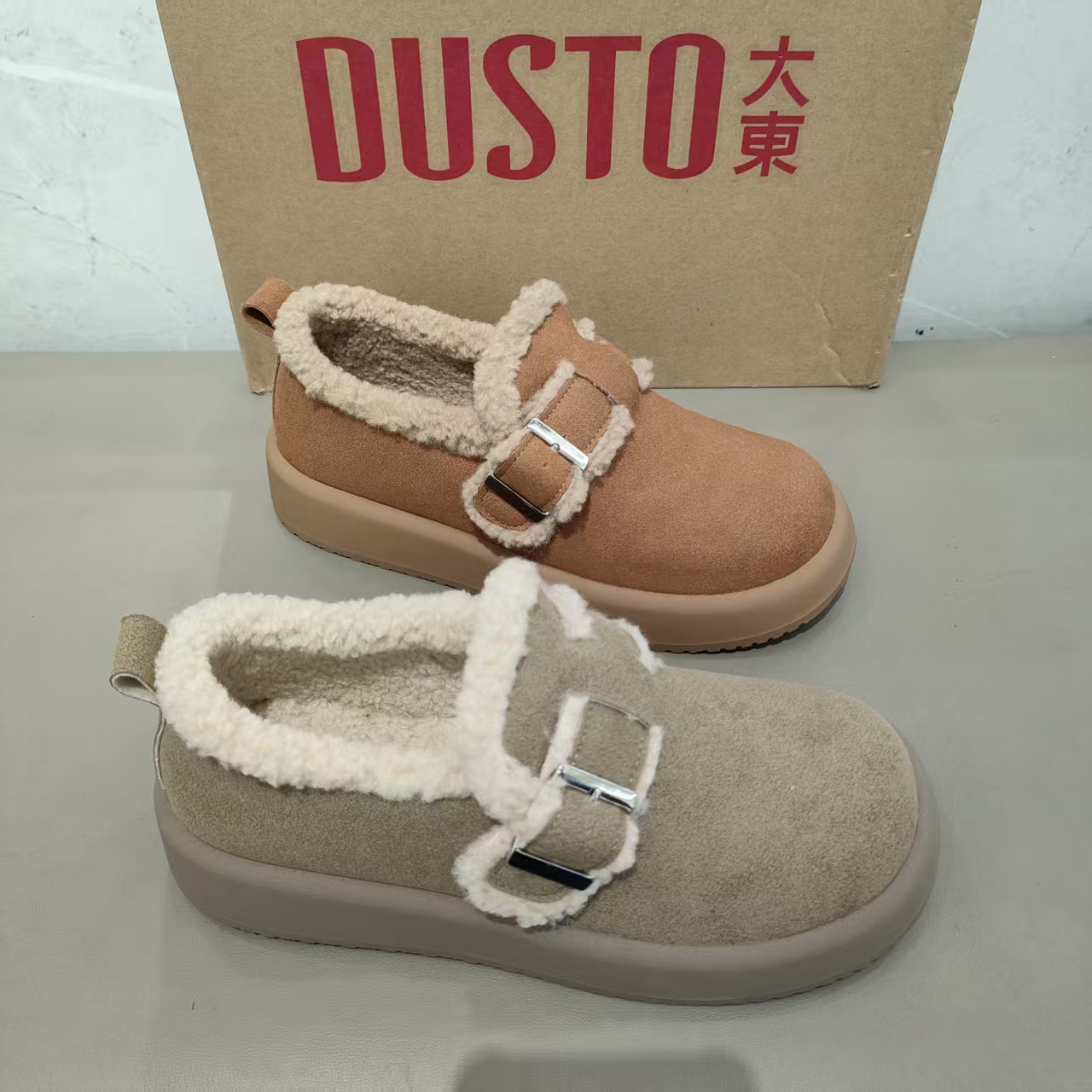 大东加棉毛毛鞋2025冬季新款时尚休闲简约百搭舒适轻便女鞋1118