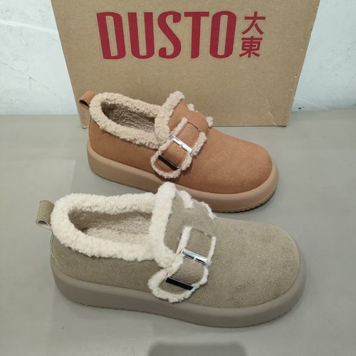 大东加棉毛毛鞋2025冬季新款时尚休闲简约百搭舒适轻便女鞋1118