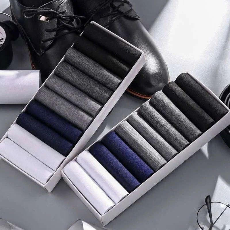 冰丝袜男士丝袜耐磨钢夏季薄款透气商务防臭袜子男夏天中筒