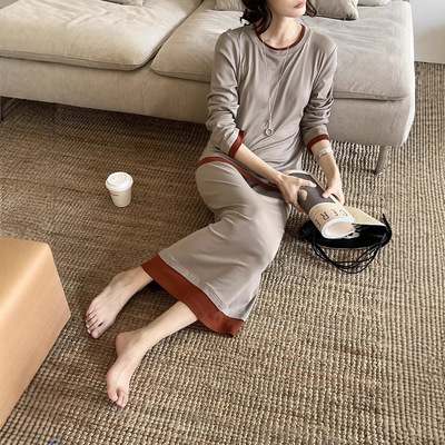 GRACETINAHOO春新假两件法式撞色休闲慵懒百搭T恤半裙套装TZB410