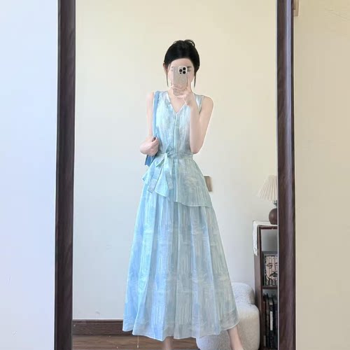 夏季穿搭酷盐系时尚减龄网红炸街可盐可甜港风复古chic两件套装女