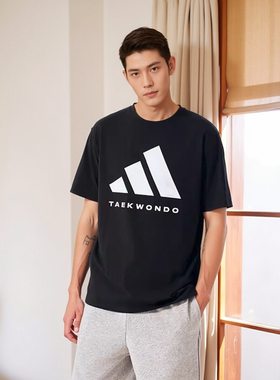 adidas阿迪达斯新款黑白夏男女休闲运动t恤衫短袖adiCLTS24TK-BW