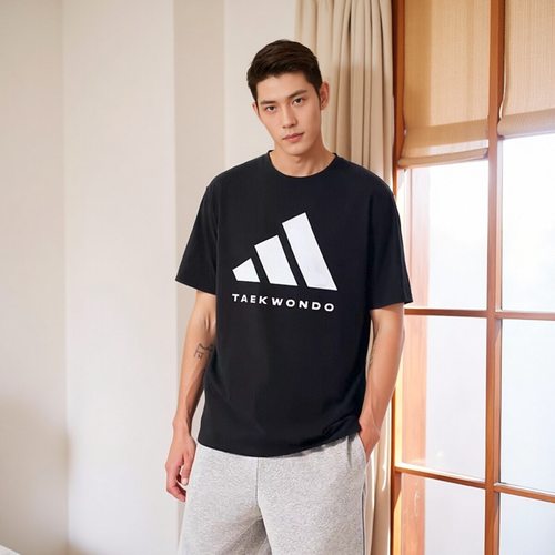 adidas阿迪达斯新款黑白夏男女休闲运动t恤衫短袖adiCLTS24TK-BW