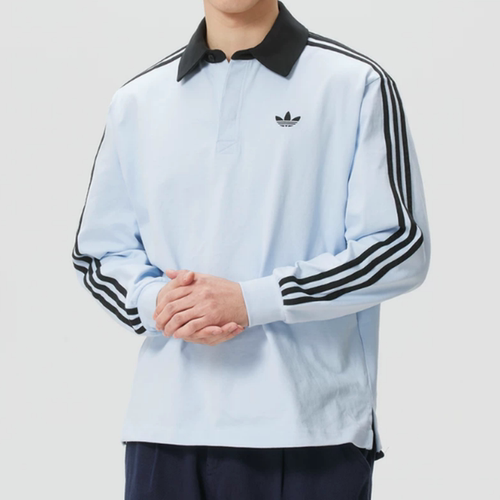 adidas阿迪达斯2026夏季三叶草男子运动休闲长袖T恤POLO衫KE2445