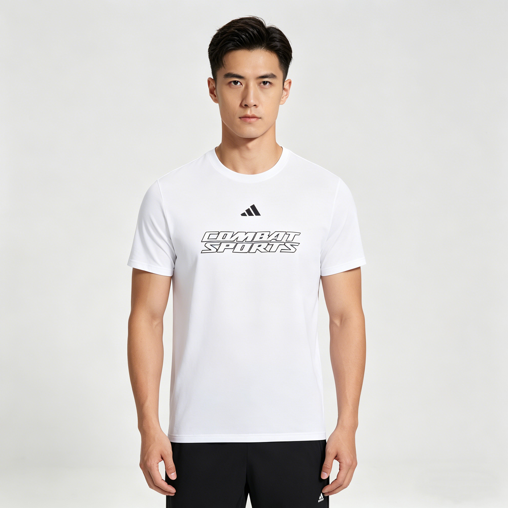 adidas阿迪达斯2026新款白黑男女健身运动t恤衫短袖CLTS26CS1-WB