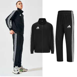 阿迪达斯运动套装男女2025新款春款休闲外套束腿直筒长裤两件套