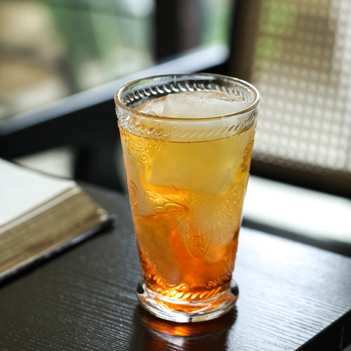 zakkatree复古雕花宽口玻璃杯
