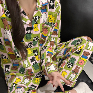 全棉睡衣女春秋季长袖纯棉可爱卡通米菲兔长裤2026新款家居服套装