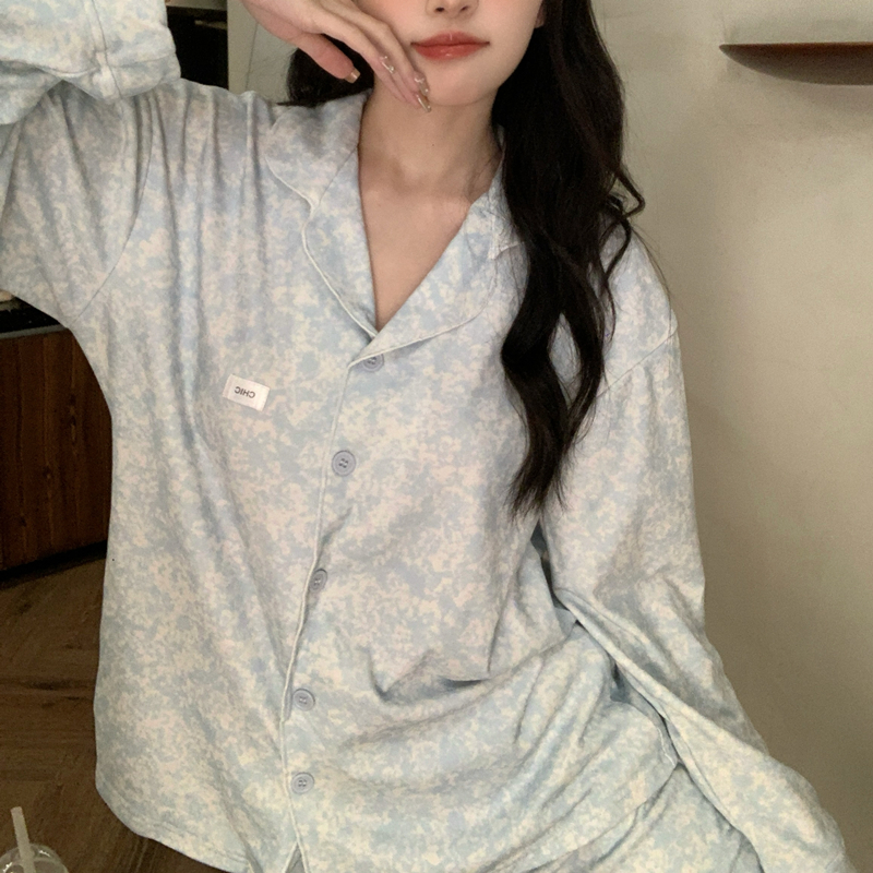 水墨画德绒睡衣家居服杰艾娜女