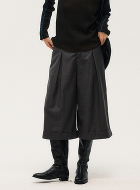 Wild Trims 野裁 「海岸骑行」 打褶设计抗皱阔腿垂感西装裤靴裤