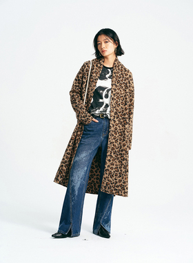 Wild Trims 野裁「野性安栖」leopard豹纹复古绒感开衫