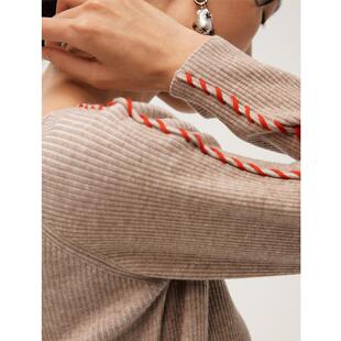 羊毛手工缝线撞色百搭针织衫 Wild 「港口缩影」 野裁 毛衣 Trims