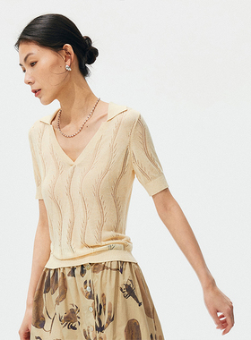 Wild Trims 野裁 「抚沙」 特种亮片纱线原创亲肤针织衫polo衫