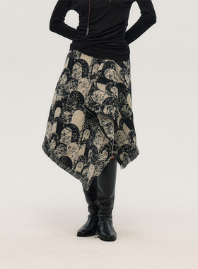 Wild Trims 野裁 「任意门」 提花立裁不对称流苏游牧围裹半裙