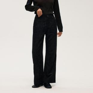 复古冰花灯芯绒显瘦抗皱微喇直筒长裤 Wild 「海礁」 野裁 Trims