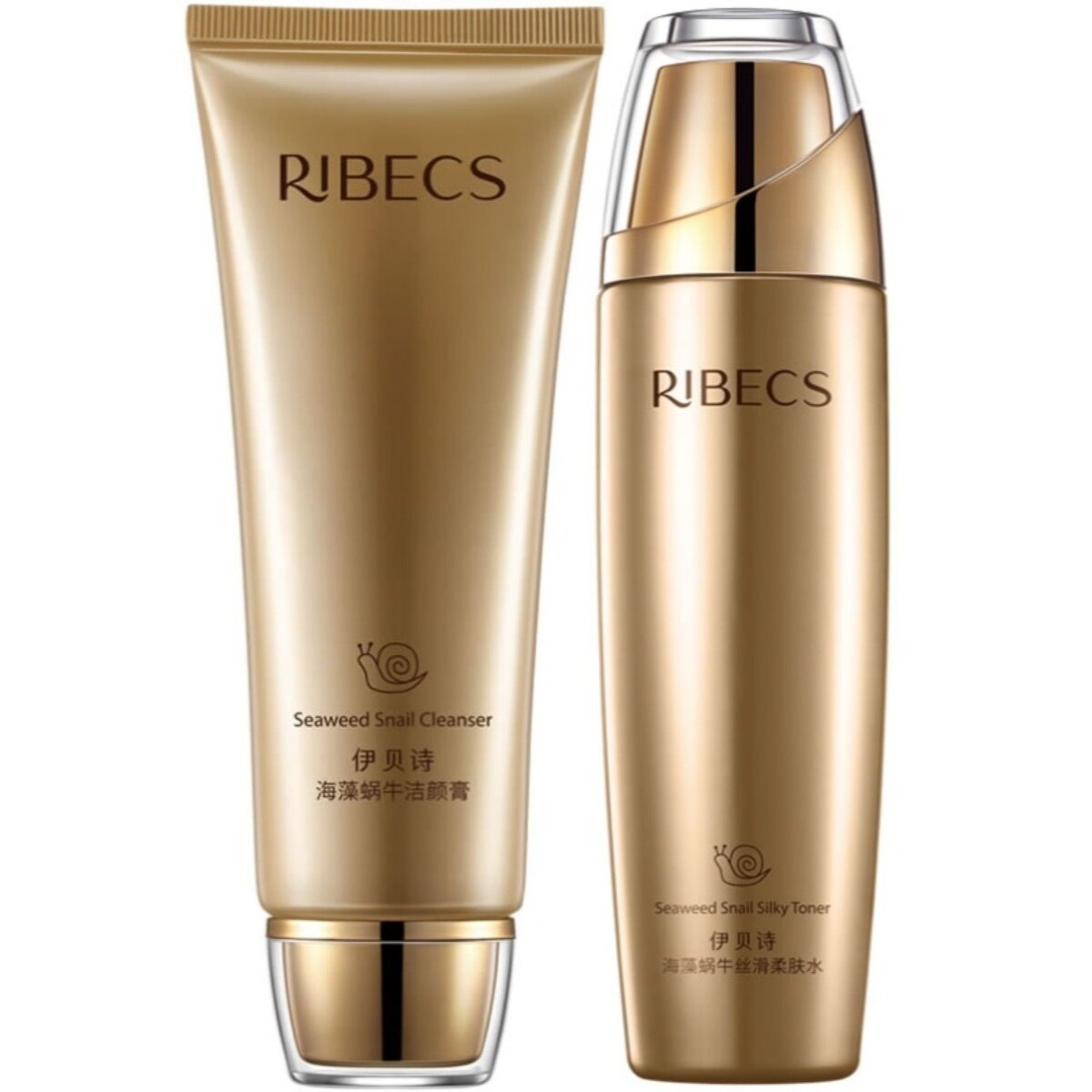 伊贝诗洁面保湿套装海藻蜗牛洁颜膏100g洗面奶+丝滑柔肤水120ml
