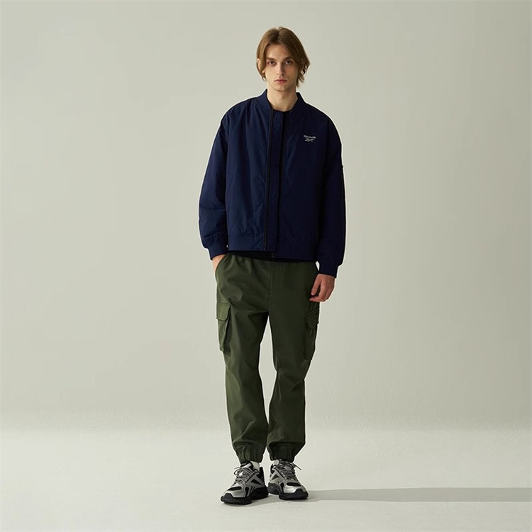 Reebok锐步男女春秋冬经典时尚百搭休闲运动立领夹棉棉衣夹克外套