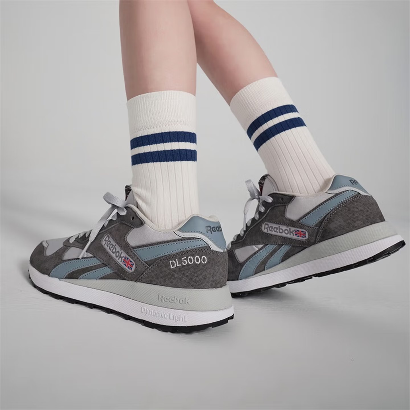 Reebok锐步DL5000男女经典复古拼接撞色翻毛皮跑步鞋运动休闲鞋