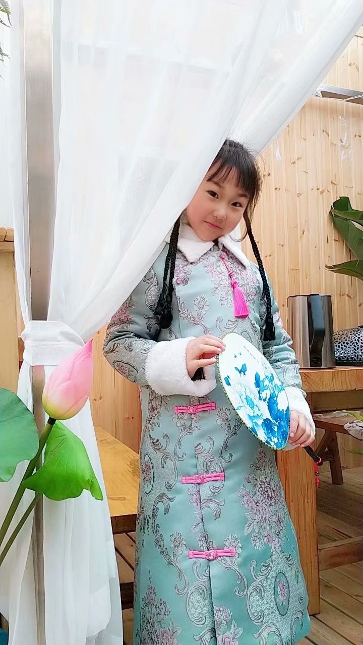 2020秋冬女童旗长袖旗袍儿童改良连衣裙宝宝周岁中国风民族服装