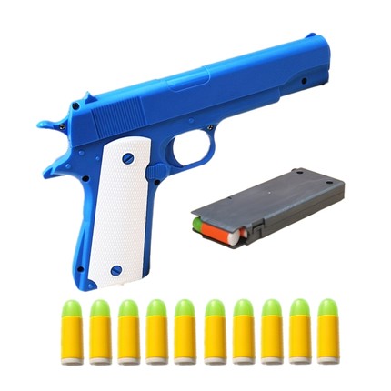 模型枪柯尔特软弹下供弹男孩玩具枪 手铐玩具套装M1911玩具软弹枪