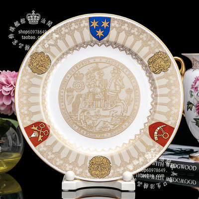 限量1300英国制 Spode 1972年皇家圣洁殿堂 祈福骨瓷装饰大盘挂盘