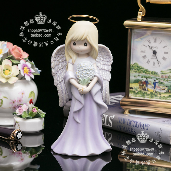 美国水滴娃娃薰衣草陶瓷天使摆件