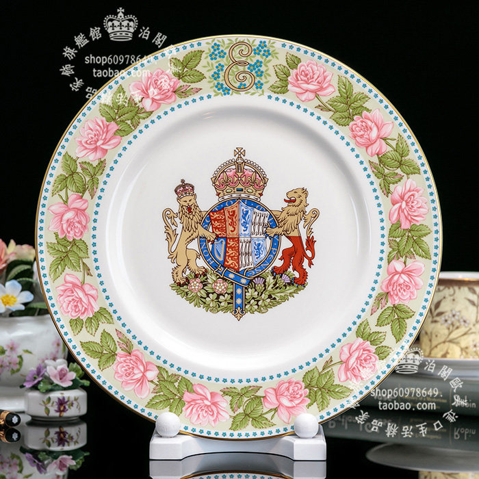 限量1000 英国 Mulberry Hall 1980 皇家礼赞描玫瑰金骨瓷裝飾盘