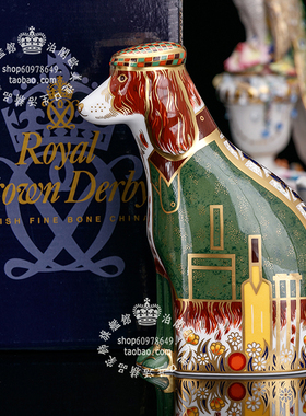 RoyalCrownDerby猎犬骨瓷摆件