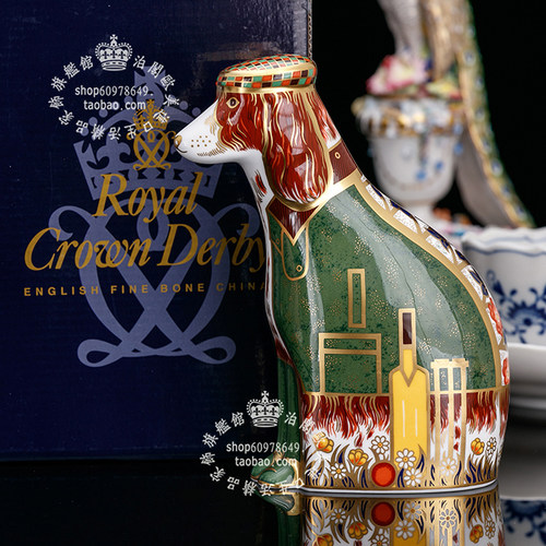 RoyalCrownDerby猎犬骨瓷摆件
