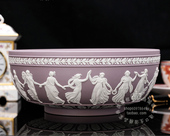 跳舞女神紫丰收陶瓷浮雕花盆大碗欧式 英国制Wedgwood 1961 摆件